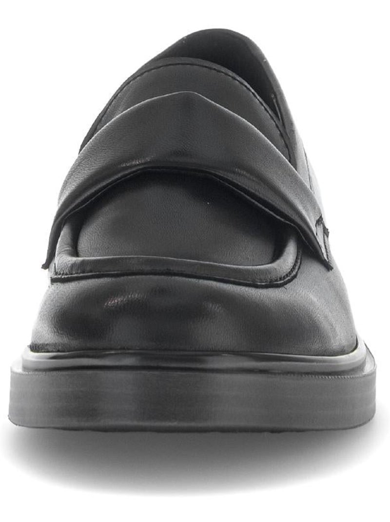 Mocassins  en cuir lisse Noir Noir - Kiabi