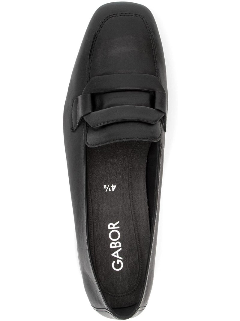 Mocassins  en cuir lisse Noir Noir - Kiabi