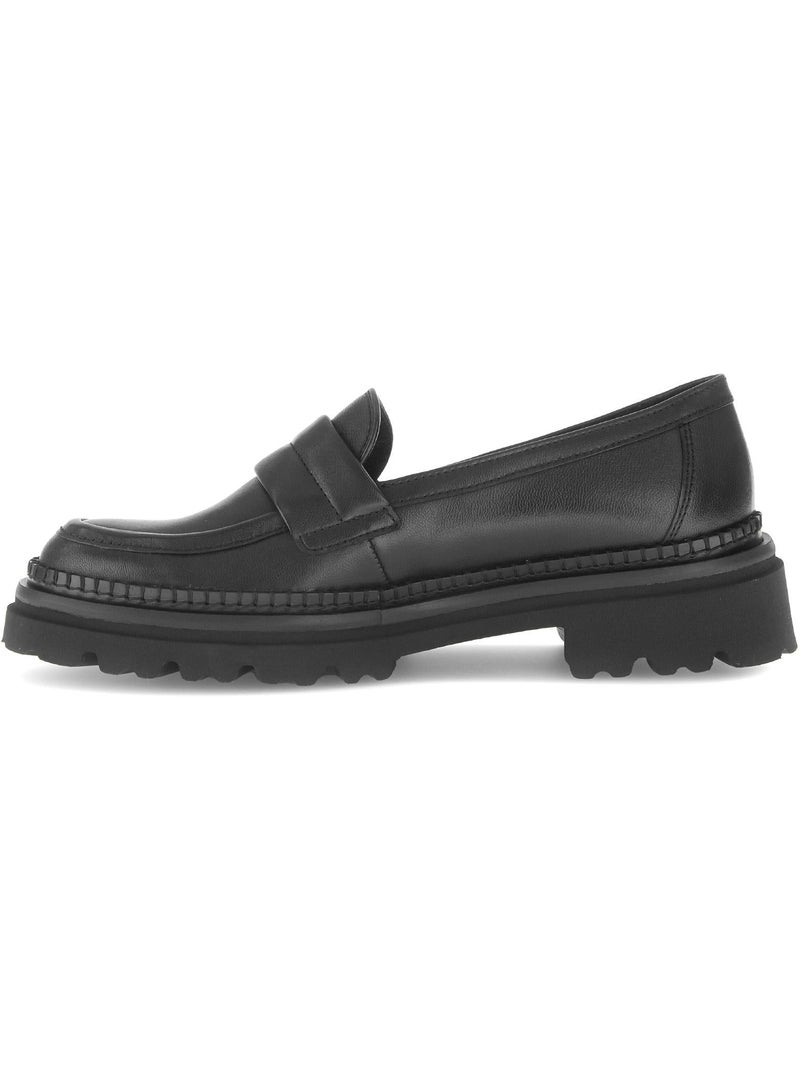 Mocassins  en cuir lisse Noir Noir - Kiabi