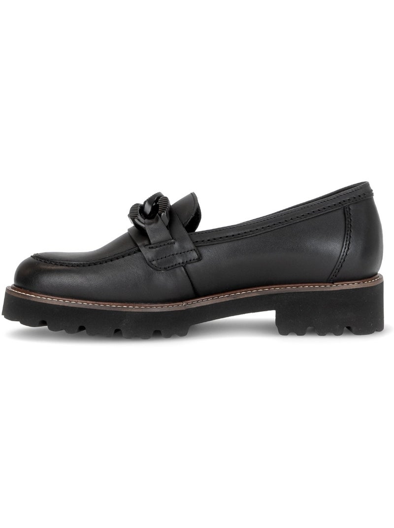 Mocassins  en cuir lisse Noir Noir - Kiabi