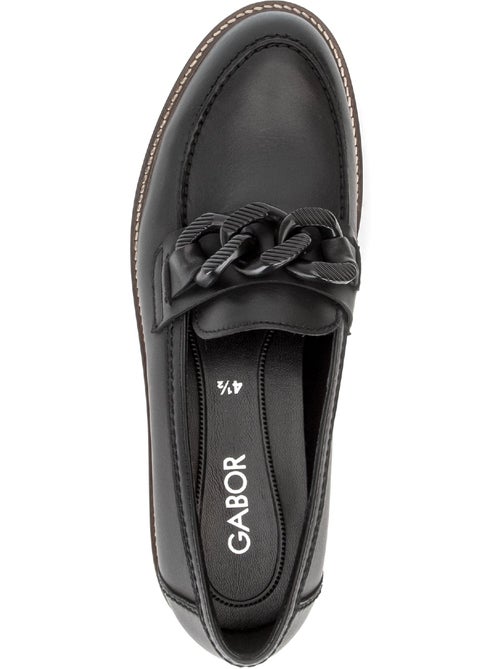 Mocassins  en cuir lisse - Kiabi