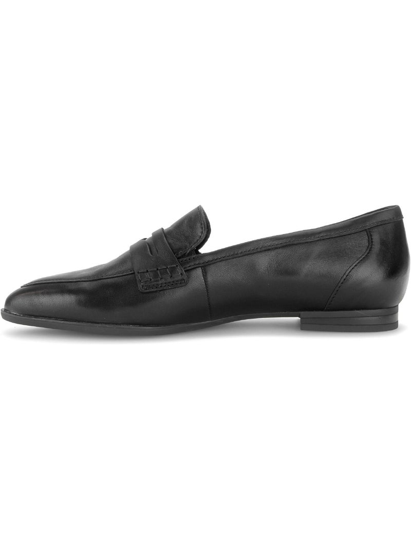 Mocassins  en cuir lisse Noir Noir - Kiabi