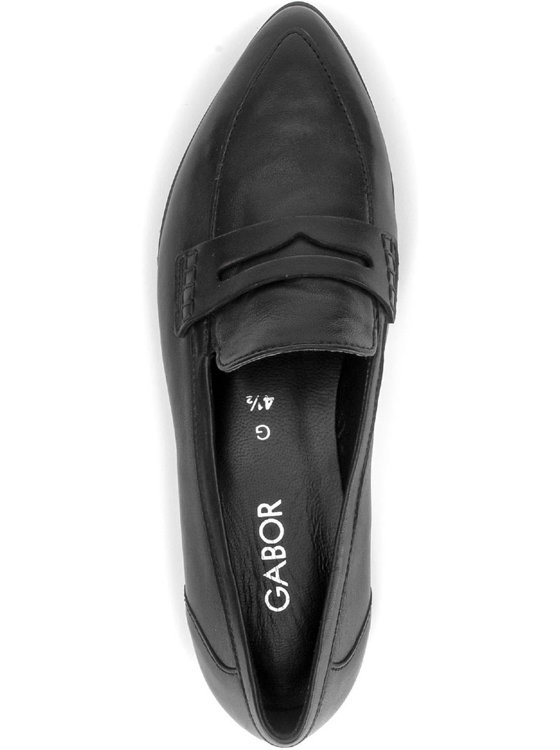 Mocassins  en cuir lisse Noir Noir - Kiabi