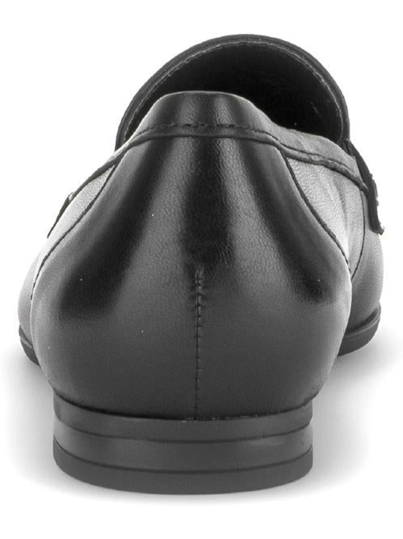 Mocassins  en cuir lisse Noir Noir - Kiabi