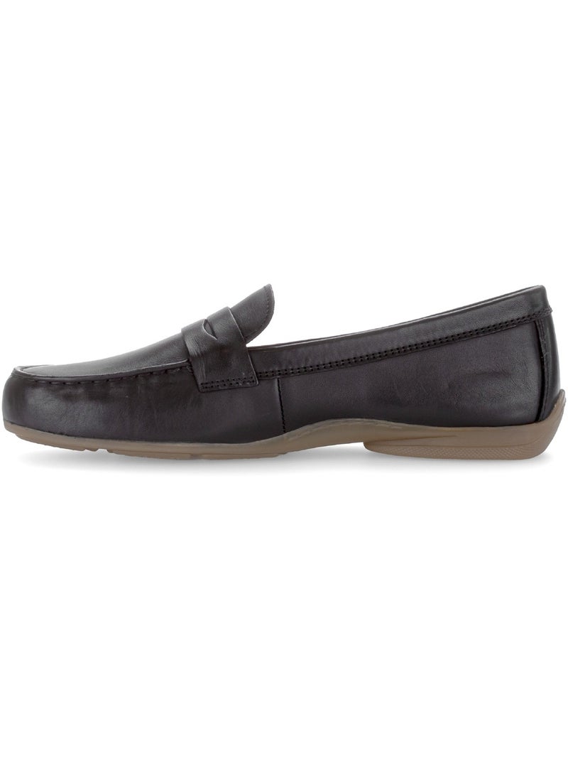 Mocassins  en cuir lisse Noir Noir - Kiabi