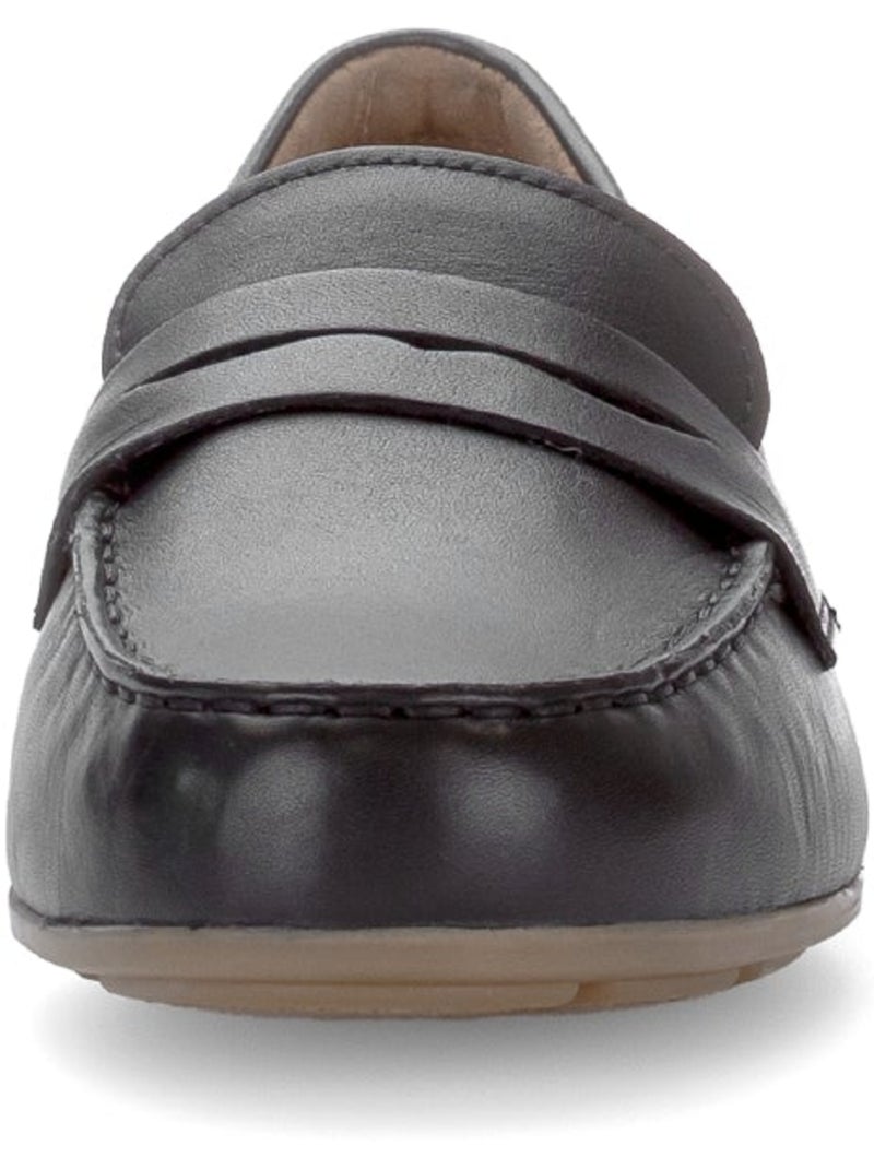 Mocassins  en cuir lisse Noir Noir - Kiabi