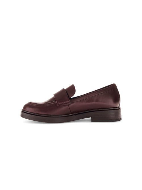 Mocassins  en cuir lisse - Kiabi