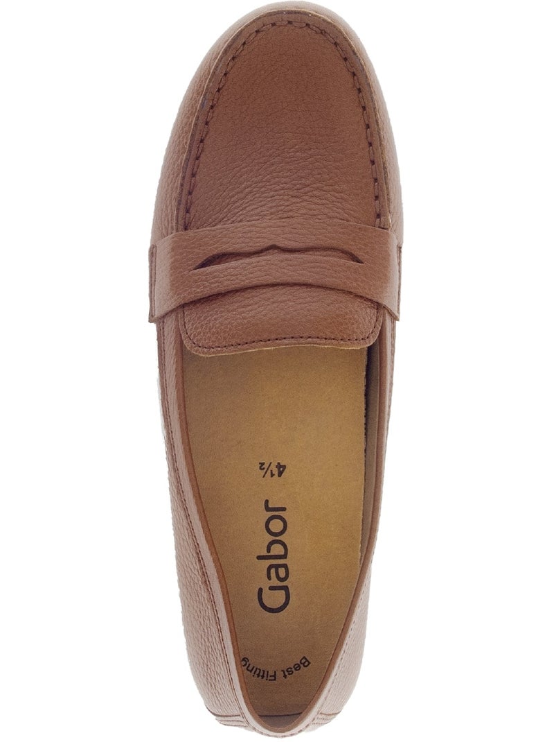 Mocassins  en cuir Marron clair - Kiabi