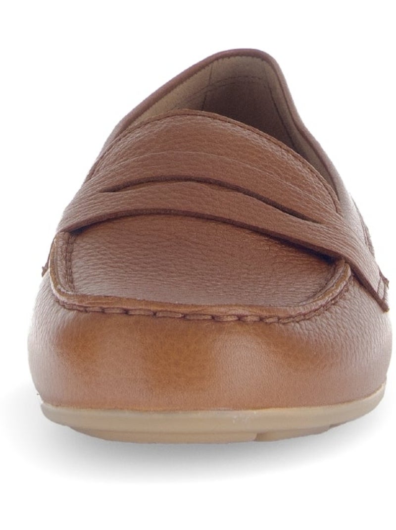 Mocassins  en cuir Marron clair - Kiabi