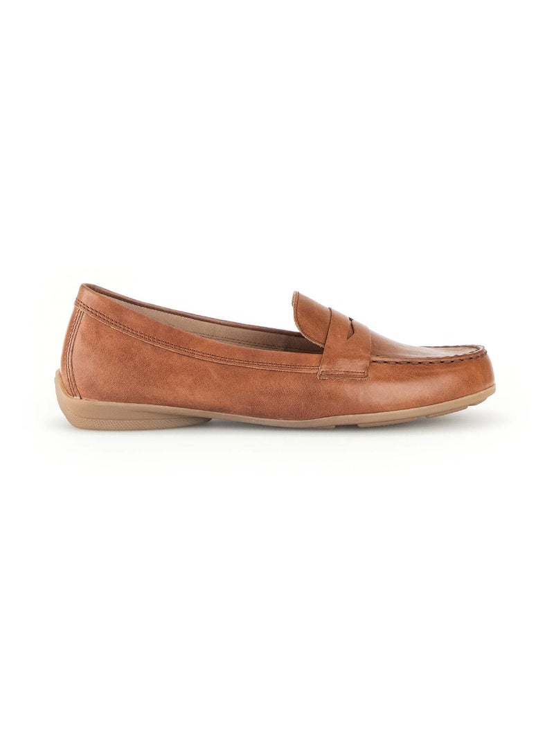 Mocassins  en cuir Marron - Kiabi
