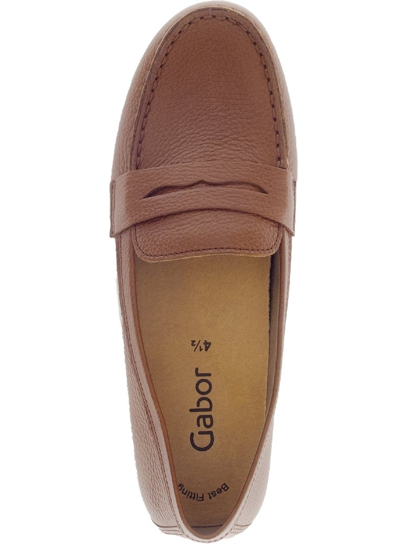 Mocassins  en cuir Marron - Kiabi