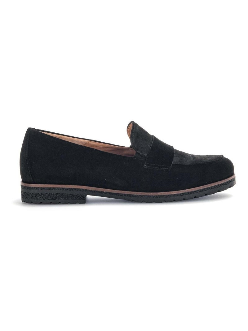 Mocassins  en cuir Noir - Kiabi