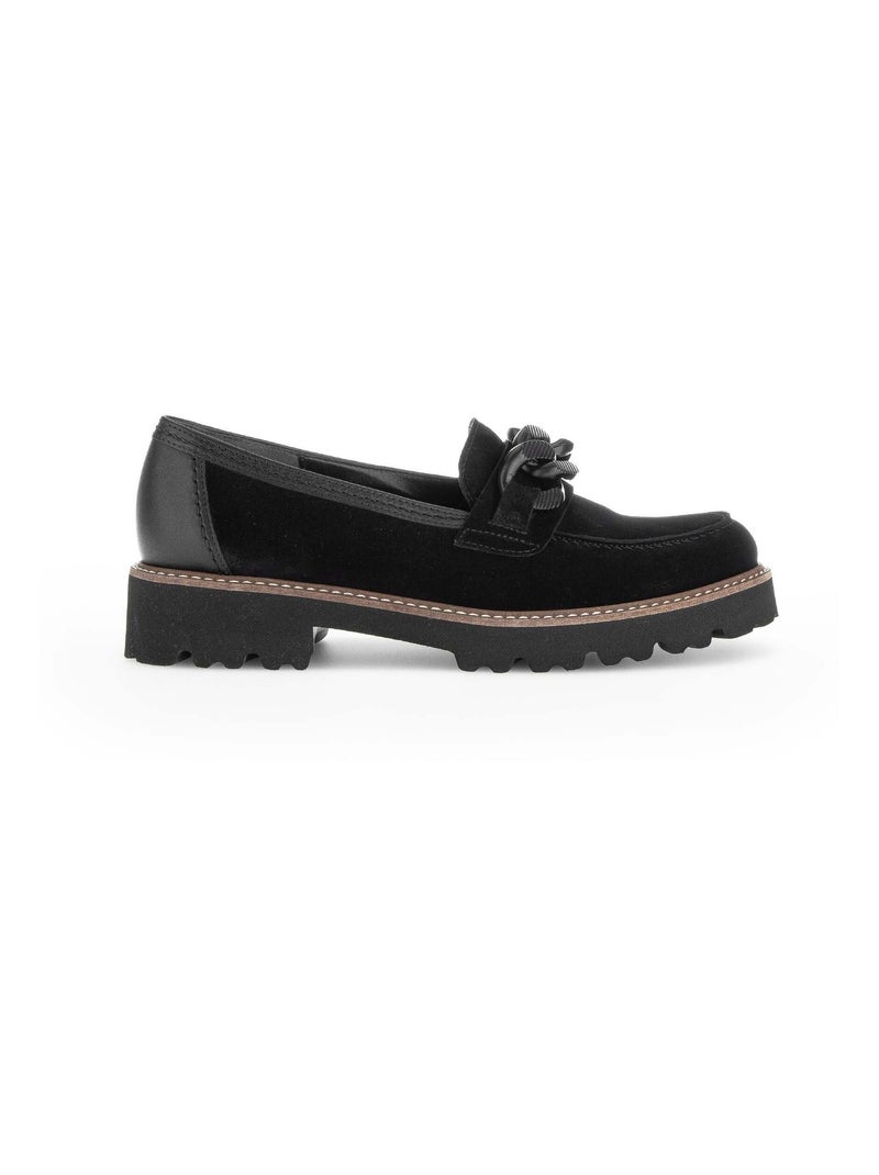 Mocassins  en cuir Noir - Kiabi