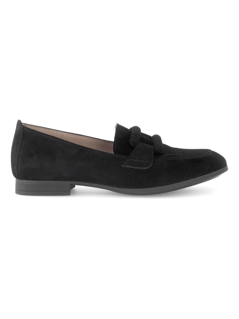 Mocassins  en cuir Noir - Kiabi