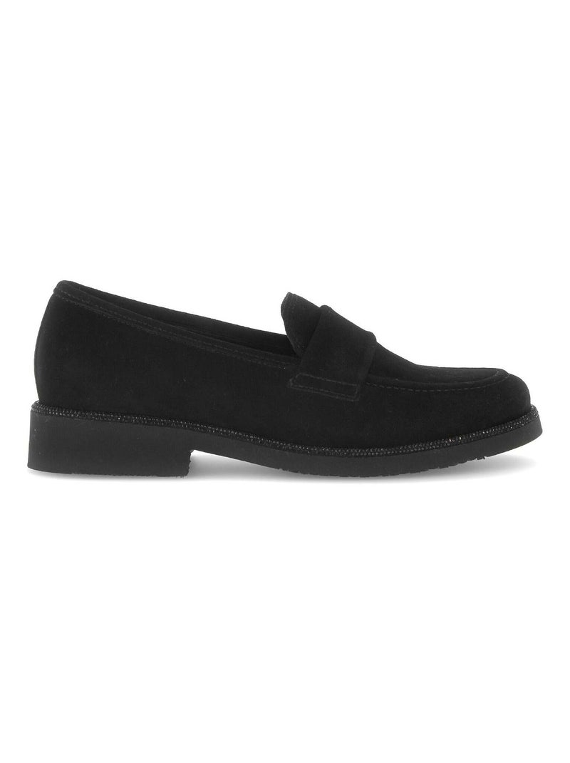 Mocassins  en cuir Noir - Kiabi