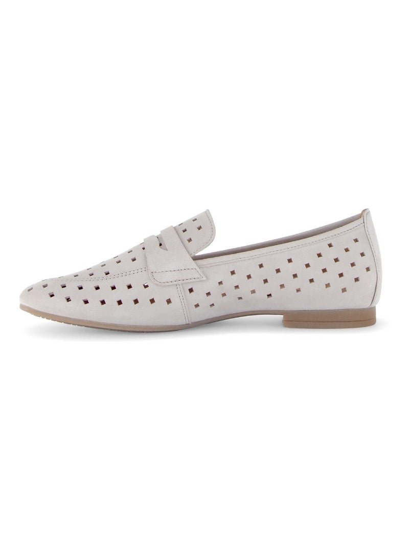 Mocassins  en cuir nubuck Beige - Kiabi