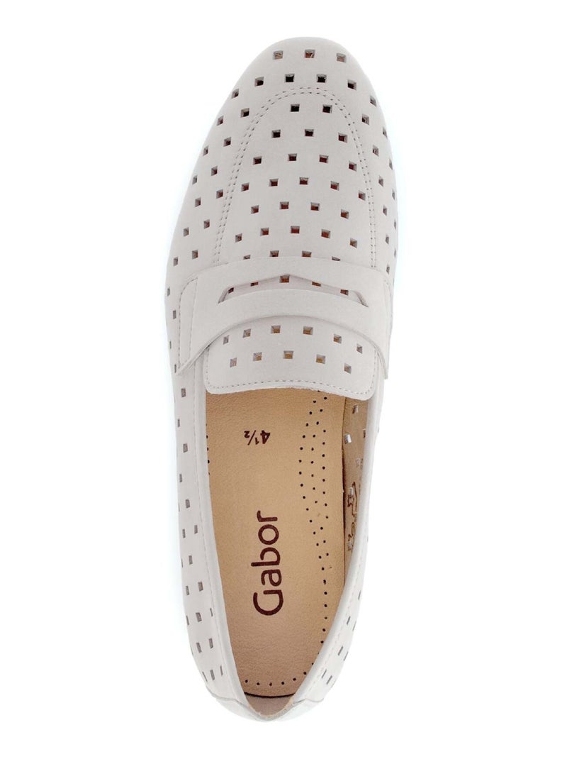 Mocassins  en cuir nubuck Beige - Kiabi