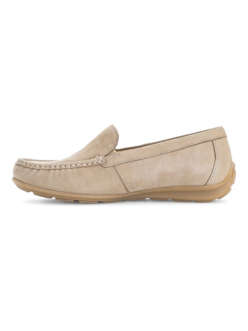 Mocassins  en cuir nubuck Beige - Kiabi