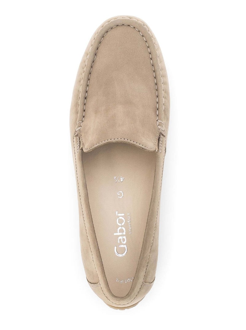 Mocassins  en cuir nubuck Beige - Kiabi