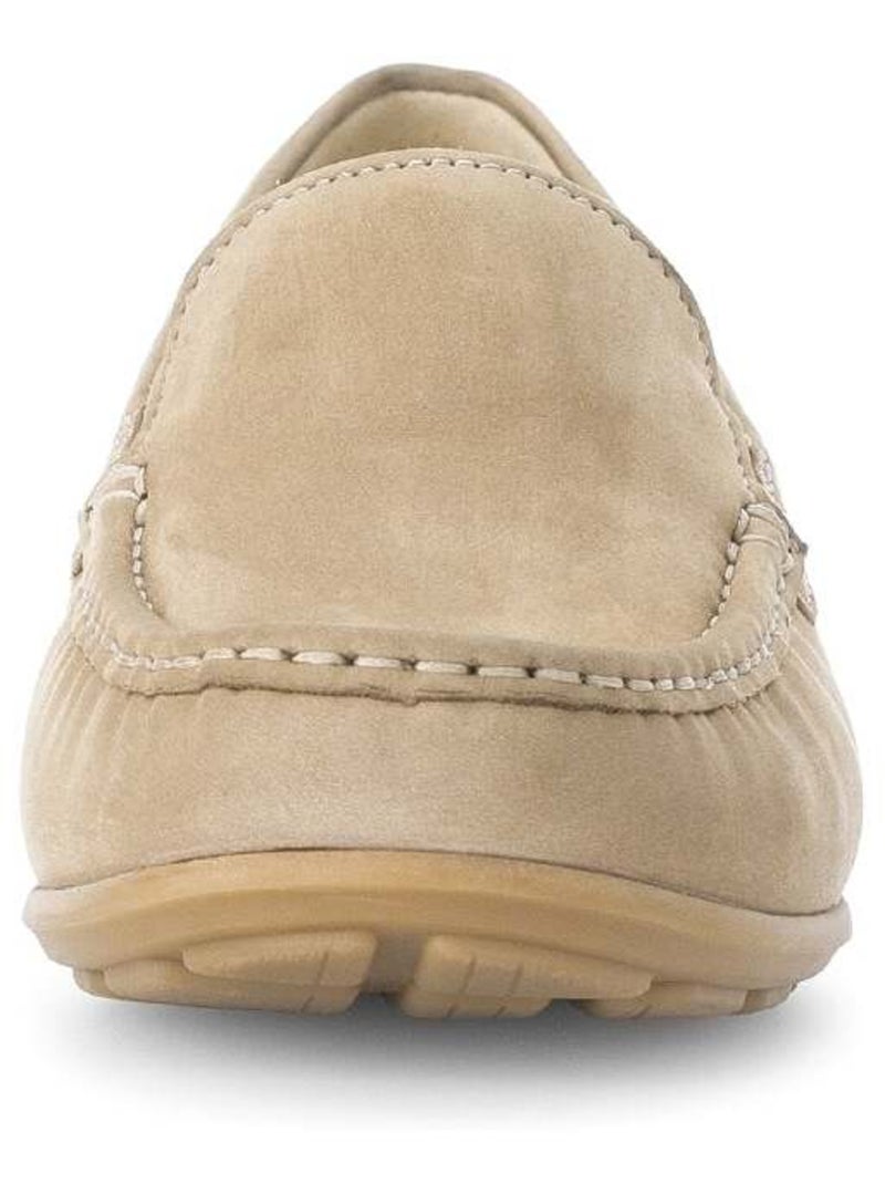Mocassins  en cuir nubuck Beige - Kiabi