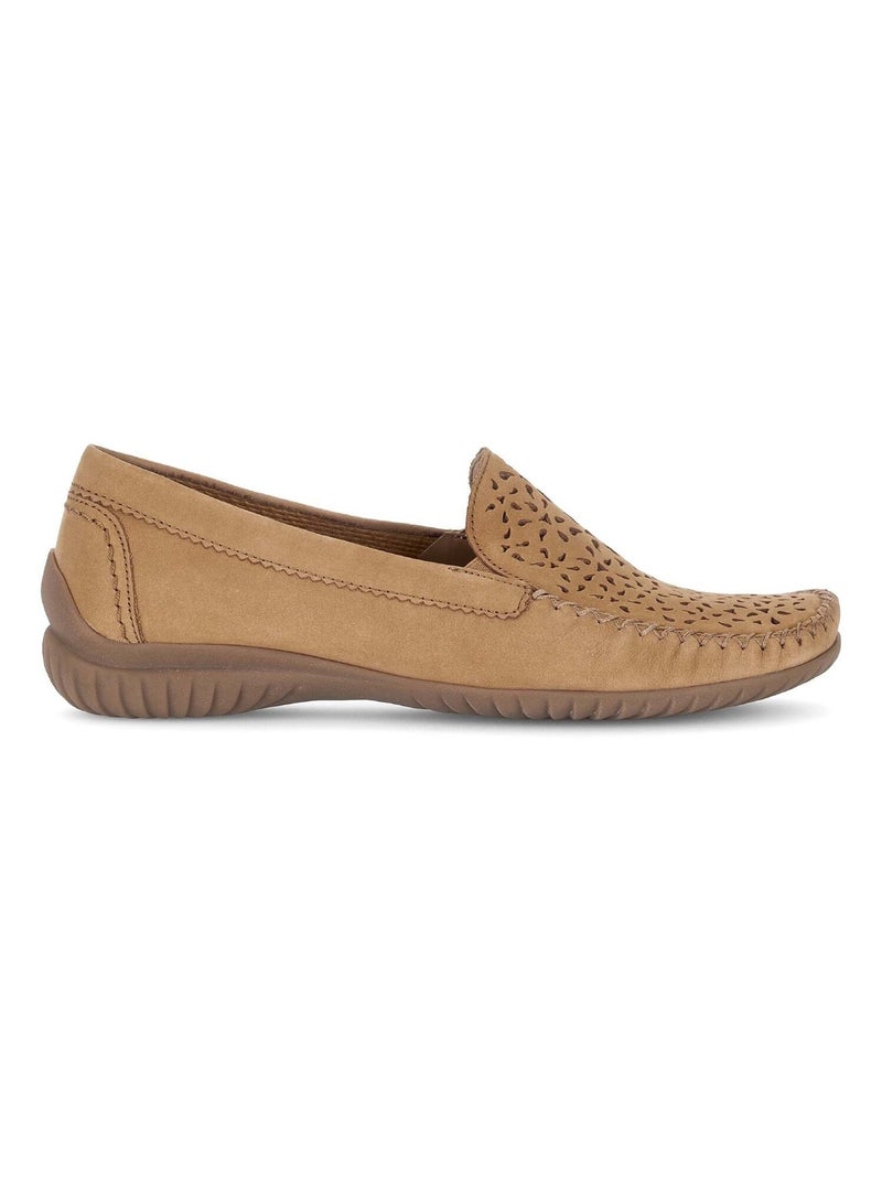 Mocassins  en cuir nubuck Beige - Kiabi