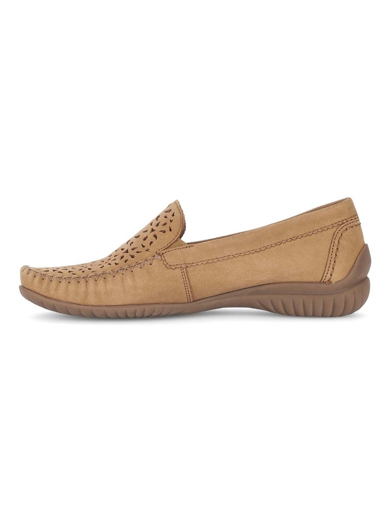Mocassins  en cuir nubuck Beige - Kiabi