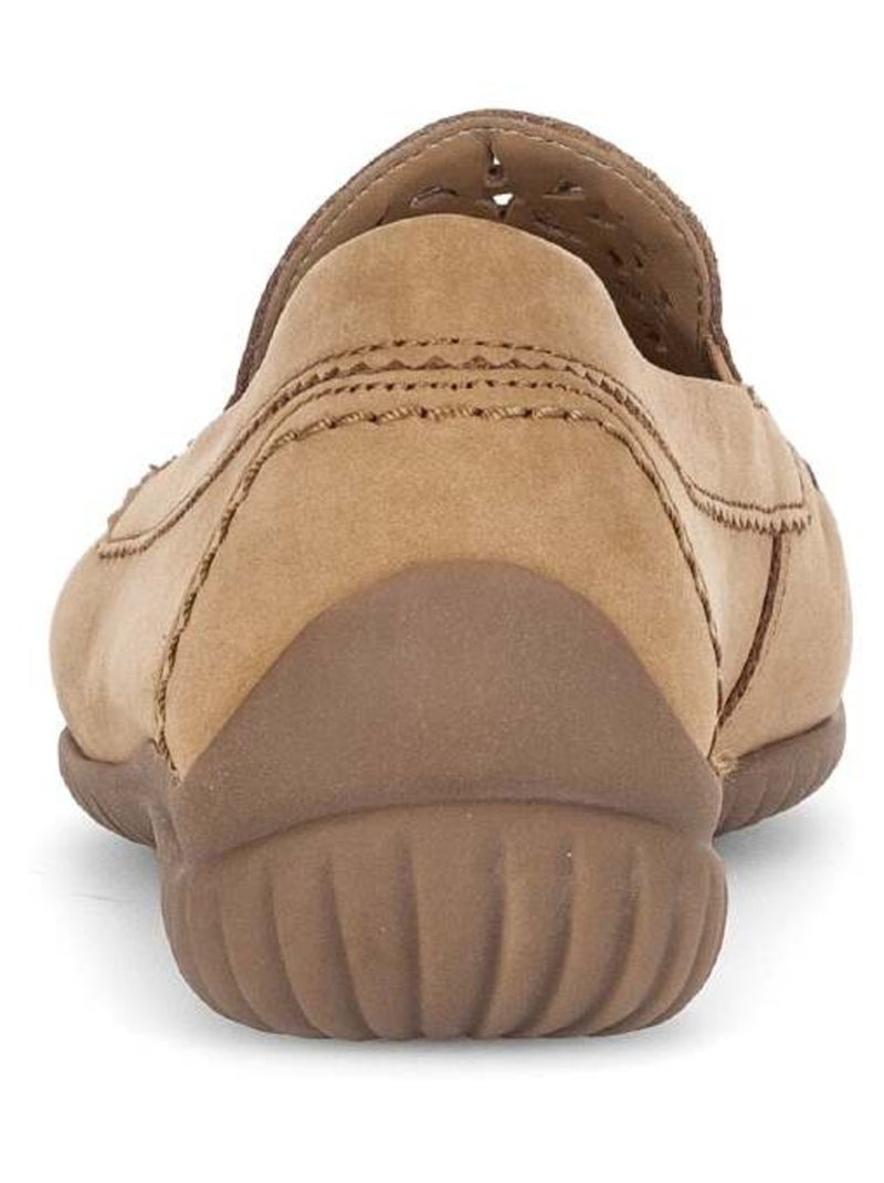 Mocassins  en cuir nubuck Beige - Kiabi