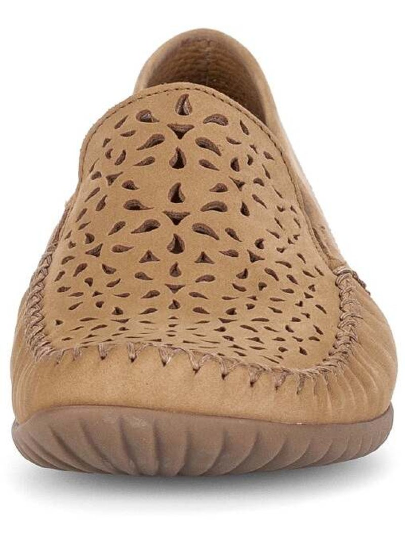 Mocassins  en cuir nubuck Beige - Kiabi