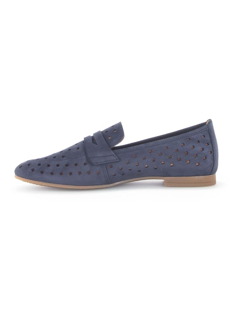 Mocassins  en cuir nubuck Bleu - Kiabi