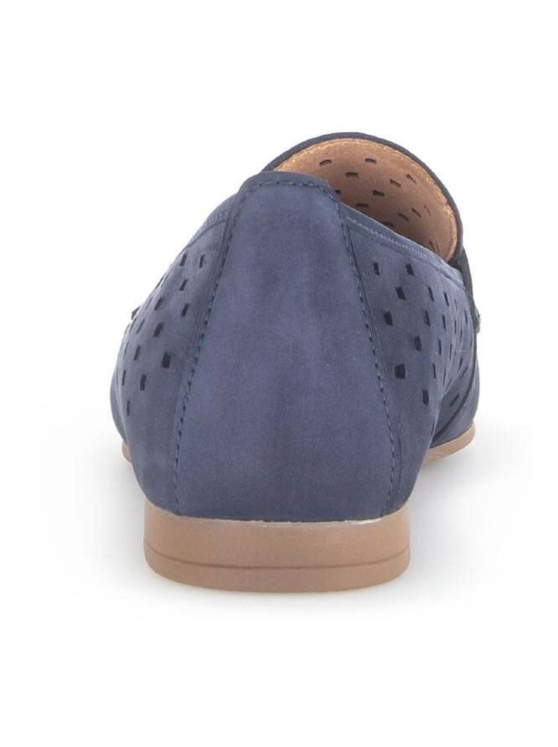Mocassins  en cuir nubuck Bleu - Kiabi