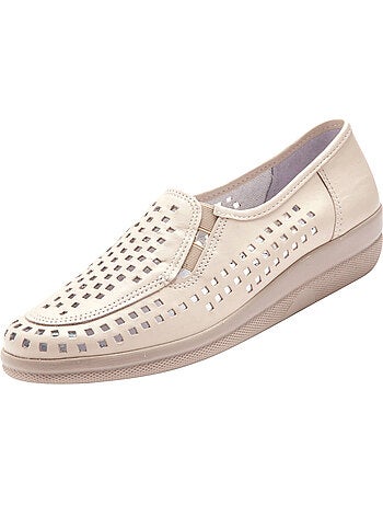 Mocassins en cuir perforés - PEDICONFORT