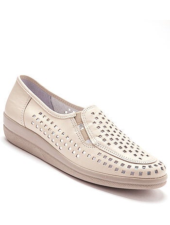 Mocassins en cuir perforés - PEDICONFORT