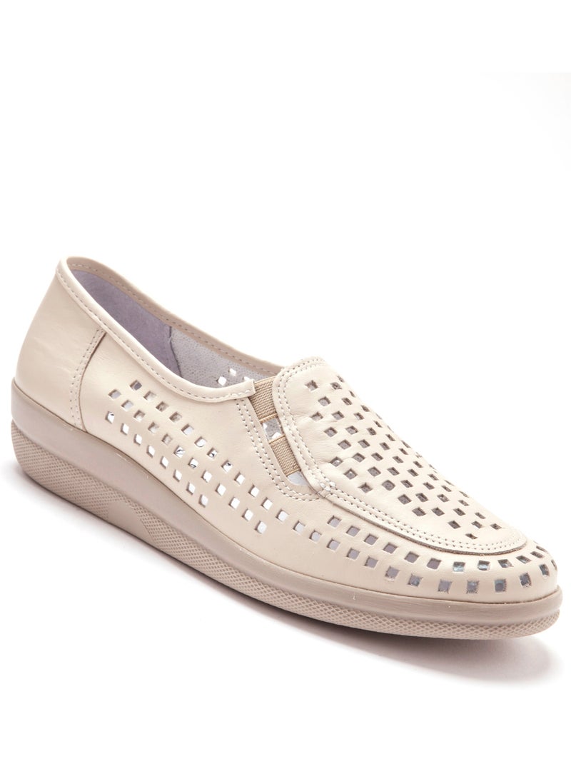 Mocassins en cuir perforés - PEDICONFORT Beige - Kiabi