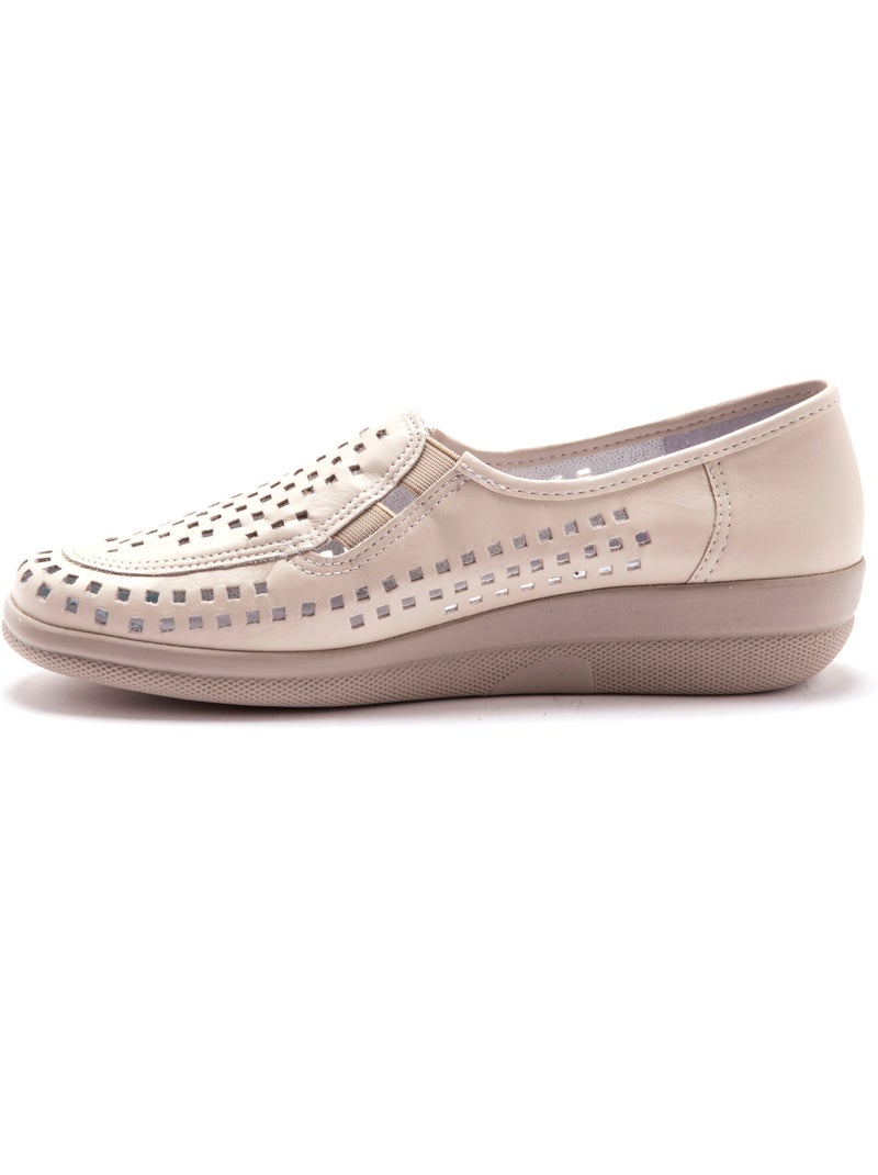 Mocassins en cuir perforés - PEDICONFORT Beige - Kiabi