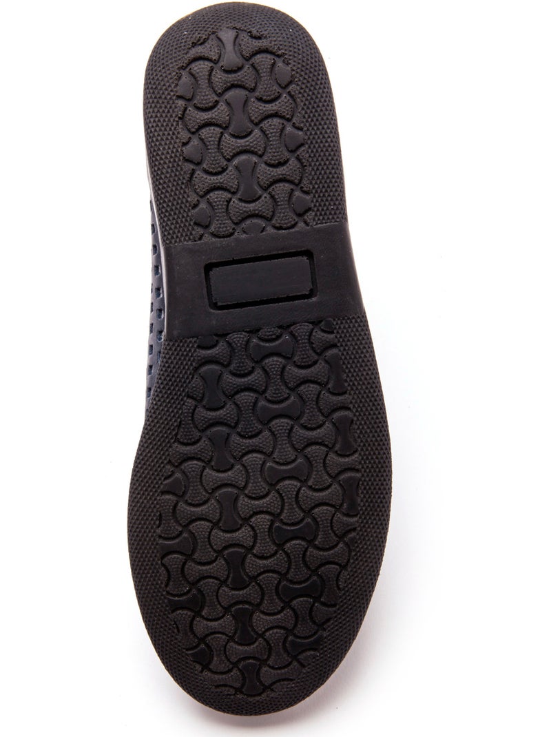Mocassins en cuir perforés - PEDICONFORT Bleu marine - Kiabi
