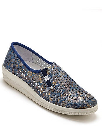 Mocassins en cuir perforés - PEDICONFORT