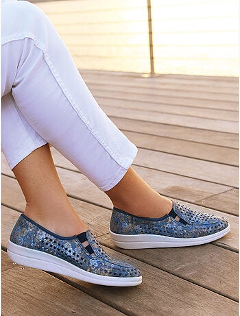 Mocassins en cuir perforés - PEDICONFORT