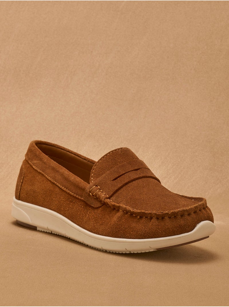 Mocassins en cuir velours - PEDICONFORT Marron - Kiabi