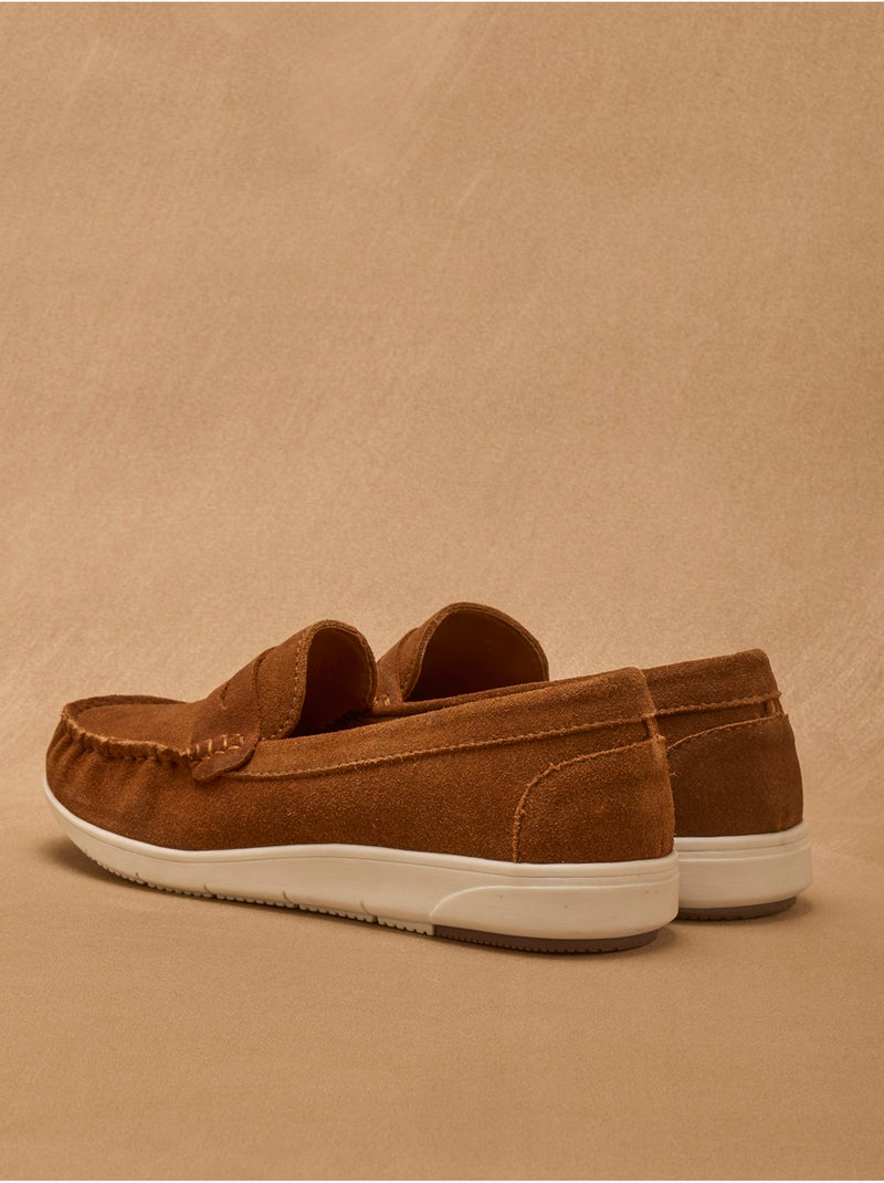 Mocassins en cuir velours - PEDICONFORT Marron - Kiabi