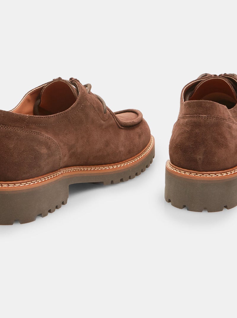 Mocassins en cuir velours avec semelle simil crantée BATA Marron - Kiabi