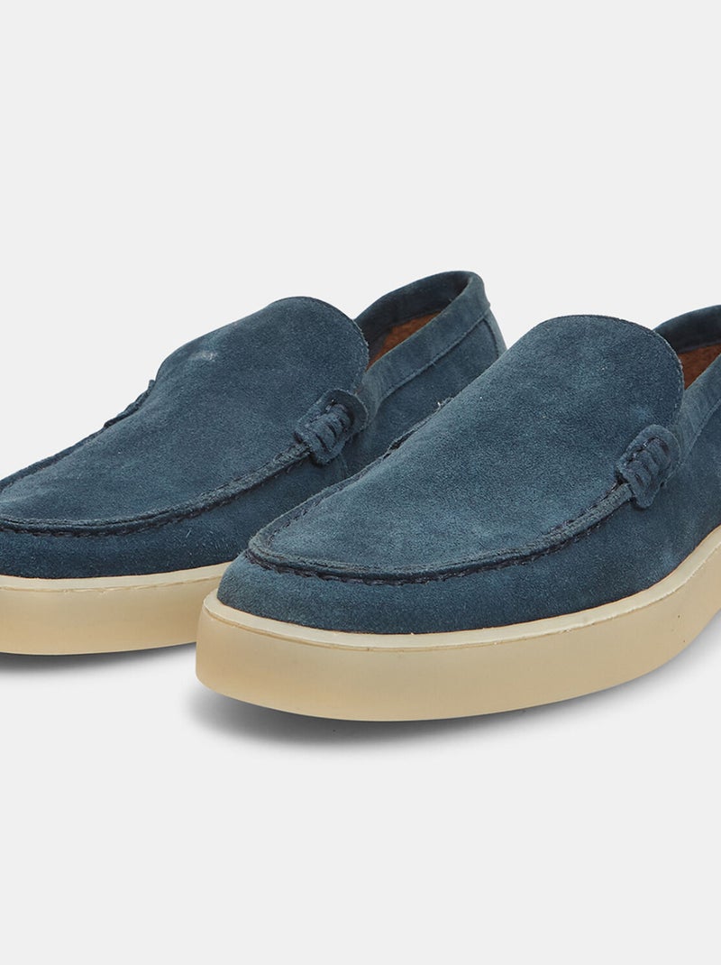 Mocassins en cuir velours BATA Bleu - Kiabi