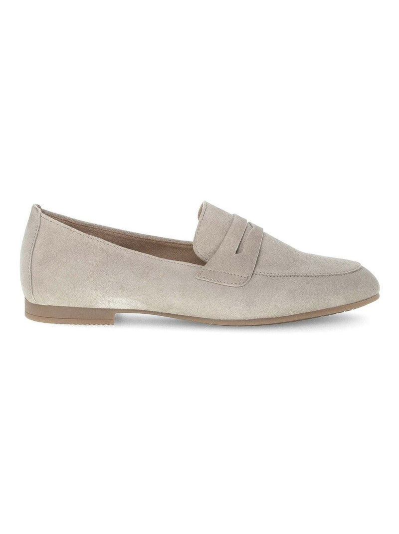 Mocassins  en cuir velours Beige - Kiabi