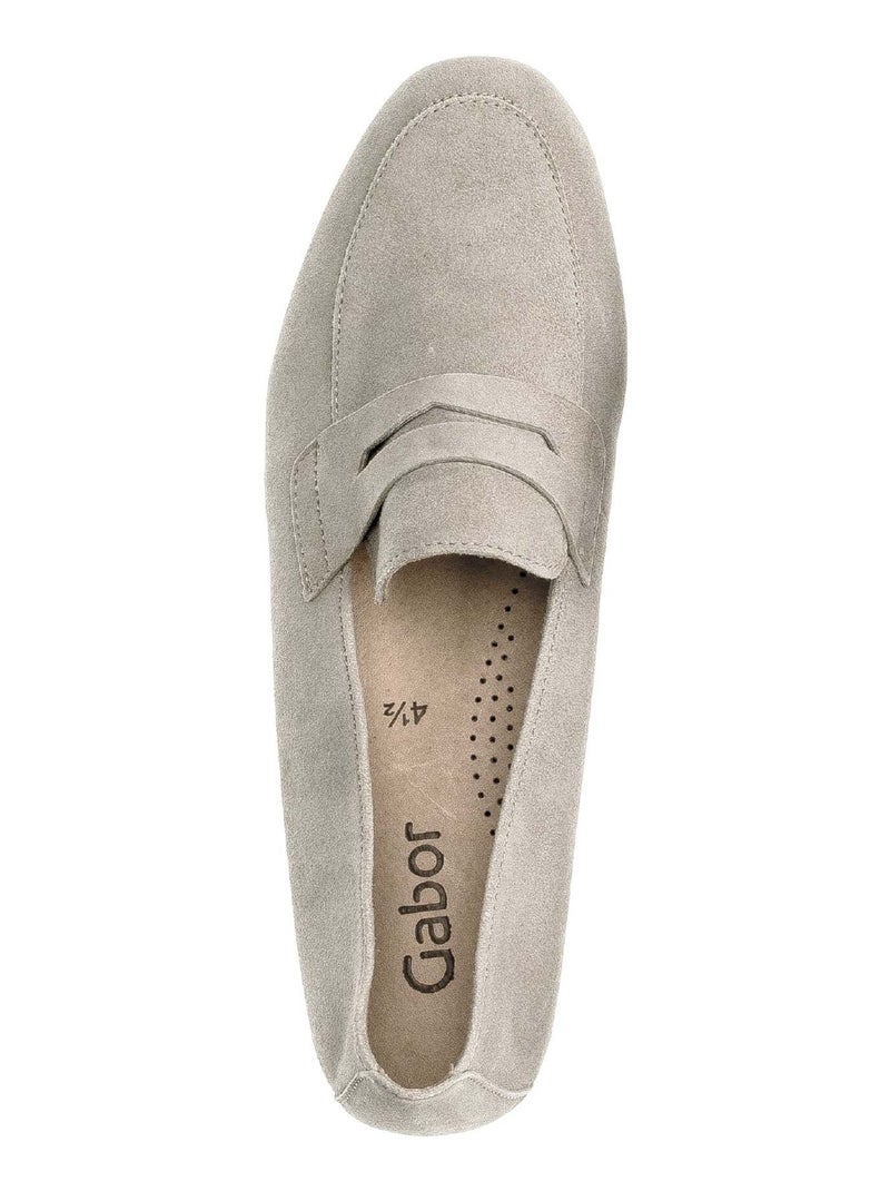 Mocassins  en cuir velours Beige - Kiabi