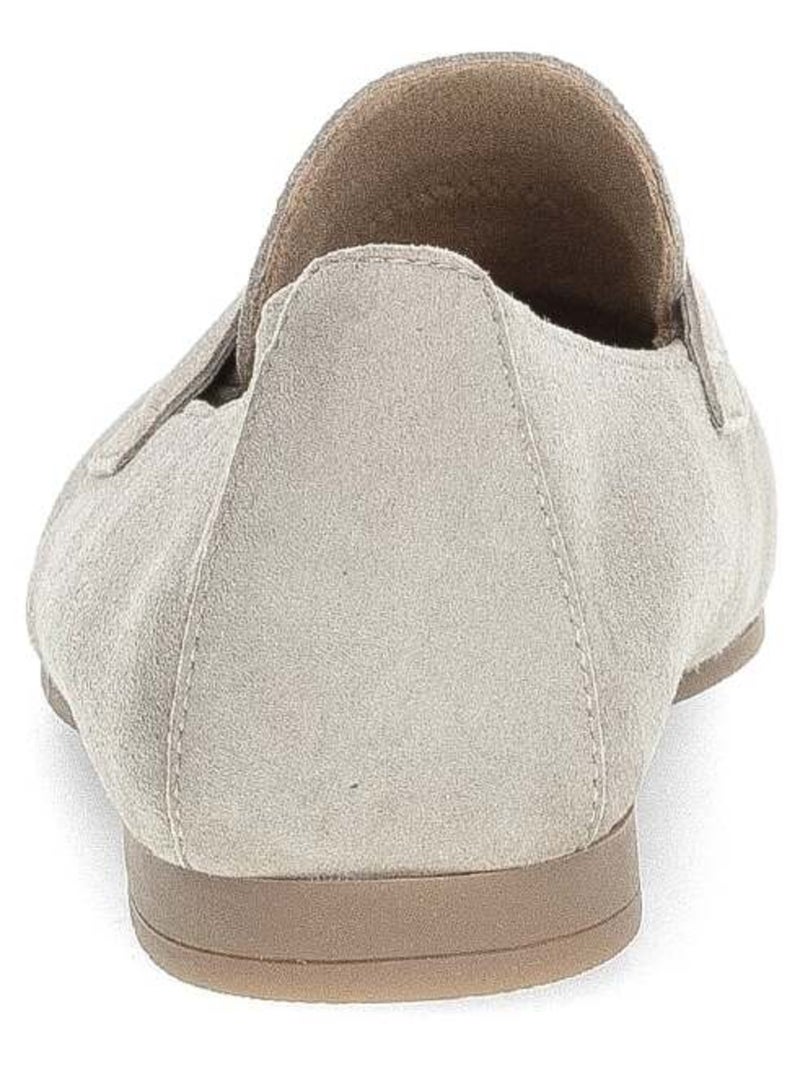 Mocassins  en cuir velours Beige - Kiabi