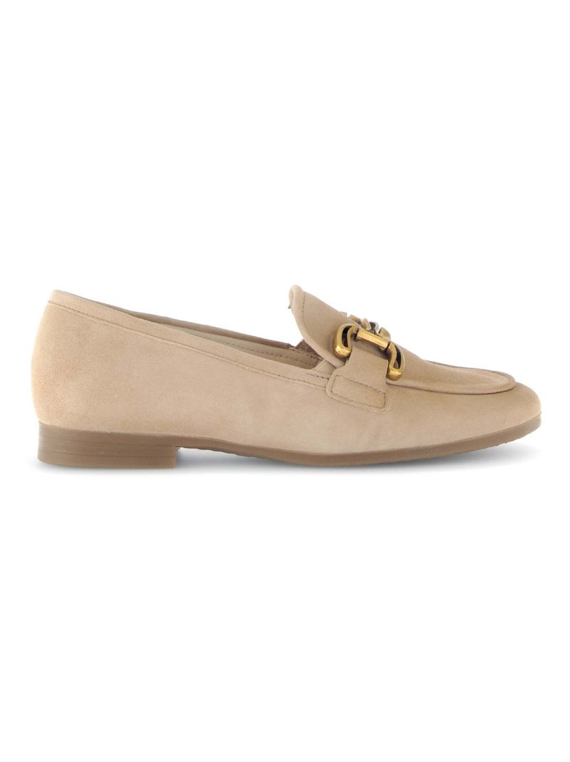 Mocassins  en cuir velours Beige - Kiabi