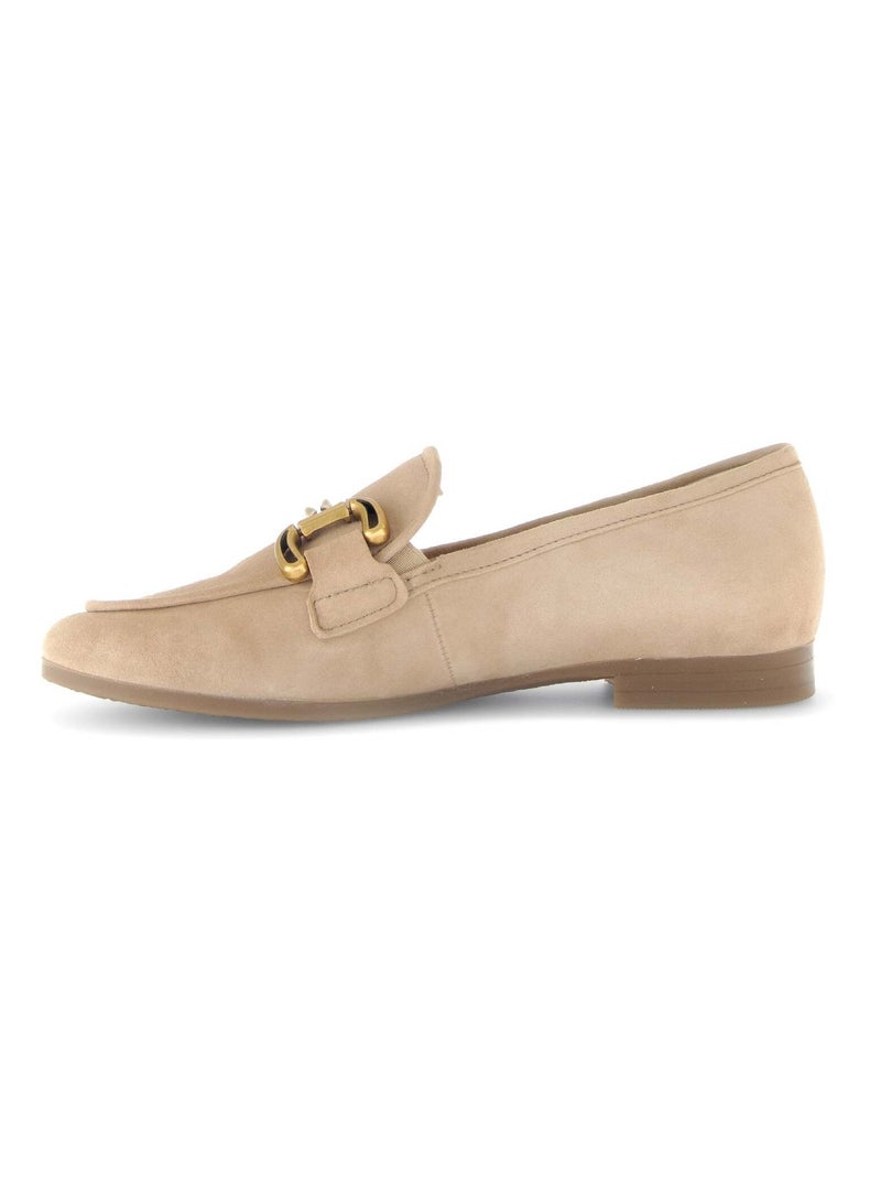 Mocassins  en cuir velours Beige - Kiabi