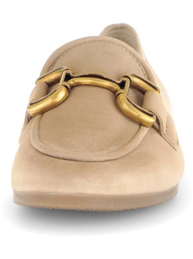 Mocassins  en cuir velours Beige - Kiabi