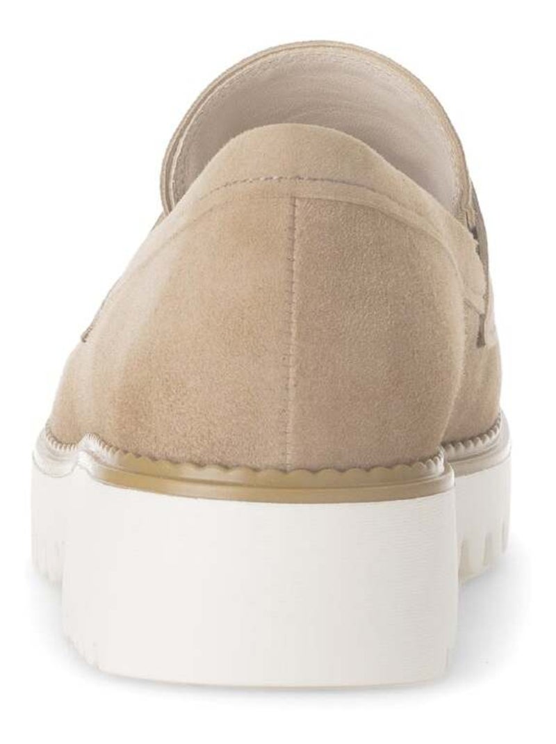 Mocassins  en cuir velours Beige - Kiabi