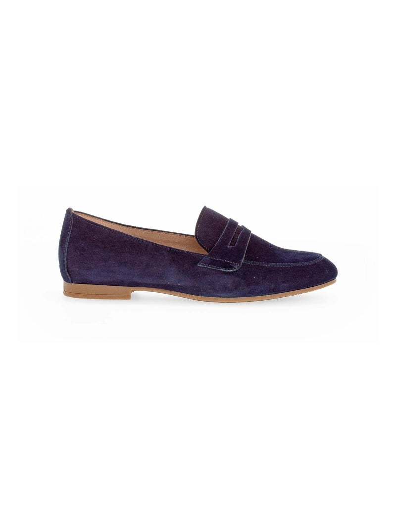 Mocassins  en cuir velours Bleu - Kiabi