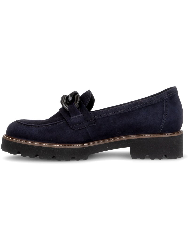 Mocassins  en cuir velours Bleu - Kiabi